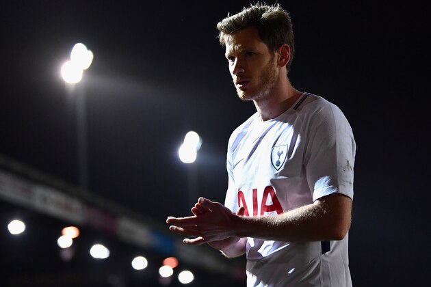 NEWPORT, WALES - JANUARY 27:  Jan Vertonghen of Tottenham Hotspur looks on after The Emirates FA Cup Fourth Round match between Newport County and Tottenham Hotspur at Rodney Parade on January 27, 2018 in Newport, Wales.  (Photo by Dan Mullan/Getty Images)