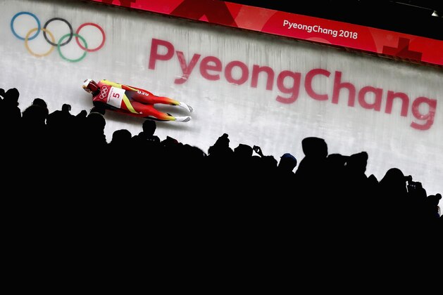 PYEONGCHANG-GUN, SOUTH KOREA - FEBRUARY 10:  Felix Loch of Germany in action during the Men's Singles Luge on day one of the PyeongChang 2018 Winter Olympic Games at Olympic Sliding Centre on February 10, 2018 in Pyeongchang-gun, South Korea.  (Photo by Clive Mason/Getty Images)
