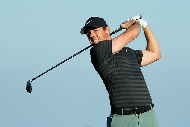 PEBBLE BEACH, CA - FEBRUARY 09:  Rory McIlroy of Northern Ireland plays his shot from the 12th tee during Round Two of the AT&T Pebble Beach Pro-Am at Monterey Peninsula Country Club on February 9, 2018 in Pebble Beach, California.  (Photo by Warren Little/Getty Images)