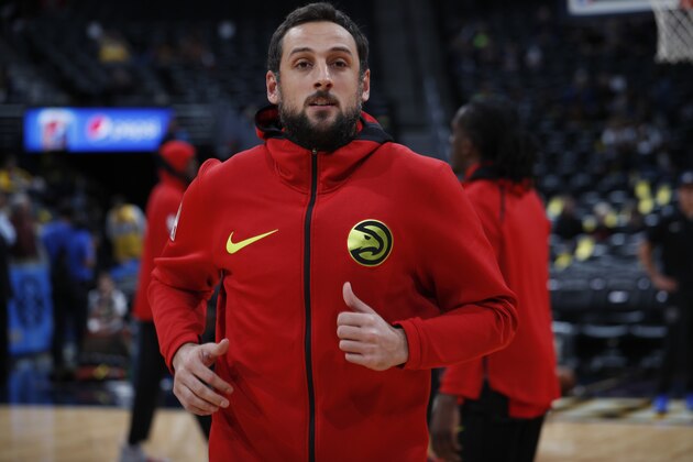 Atlanta Hawks guard Marco Belinelli (3) in the first half of an NBA basketball game Wednesday, Jan. 10, 2018. (AP Photo/David Zalubowski)