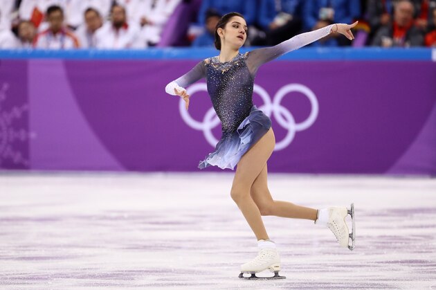 GANGNEUNG, SOUTH KOREA - FEBRUARY 11:  Evgenia Medvedeva of Olympic Athlete from Russia competes in the Figure Skating Team Event Â LadiesÂ Short Program on day two of the PyeongChang 2018 Winter Olympic Games at Gangneung Ice Arena on February 11, 2018 in Gangneung, South Korea.  (Photo by Jamie Squire/Getty Images)