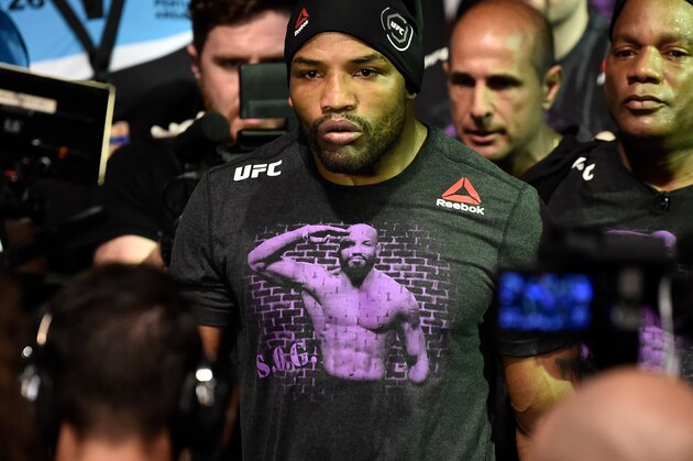 PERTH, AUSTRALIA - FEBRUARY 11:  Yoel Romero of Cuba prepares to enter the Octagon before facing Luke Rockhold in their interim middleweight title bout during the UFC 221 event at Perth Arena on February 11, 2018 in Perth, Australia. (Photo by Jeff Bottari/Zuffa LLC/Zuffa LLC via Getty Images)
