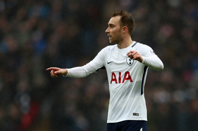 LONDON, ENGLAND - FEBRUARY 10: Christian Eriksen of Tottenham Hotspur during the Premier League match between Tottenham Hotspur and Arsenal at Wembley Stadium on February 10, 2018 in London, England. (Photo by Catherine Ivill/Getty Images)