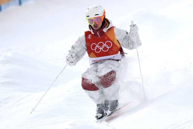 PYEONGCHANG-GUN, SOUTH KOREA - FEBRUARY 09:  Mikael Kingsbury of Canada competes during the Men's Freestyle Skiing Moguls qualifying ahead of the PyeongChang 2018 Winter Olympic Games at Phoenix Snow Park on February 9, 2018 in Pyeongchang-gun, South Korea.  (Photo by Cameron Spencer/Getty Images)