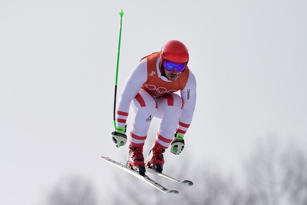 Austria's Marcel Hirscher takes part in the Men's Downhill 3rd training at the Jeongseon Alpine Center during the Pyeongchang 2018 Winter Olympic Games in Pyeongchang on February 10, 2018.  / AFP PHOTO / JAVIER SORIANO        (Photo credit should read JAVIER SORIANO/AFP/Getty Images)
