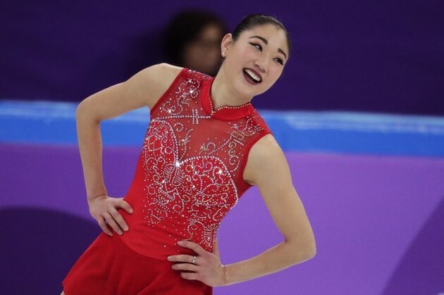 Mirai Nagasu of the United States reacts after her performance in the ladies single skating free skating in the Gangneung Ice Arena at the 2018 Winter Olympics in Gangneung, South Korea, Monday, Feb. 12, 2018. (AP Photo/Julie Jacobson)