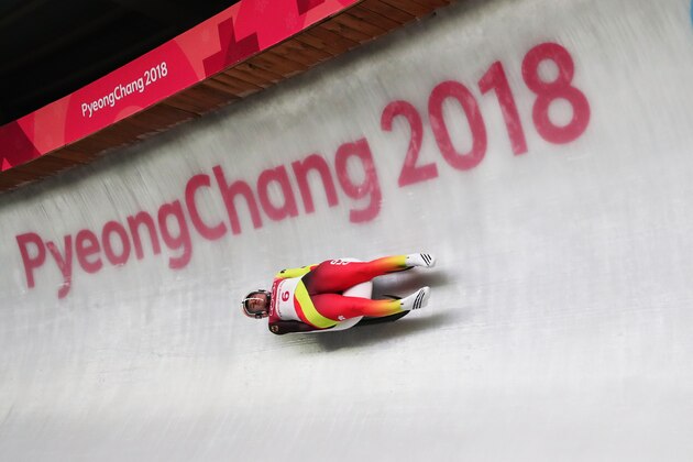 PYEONGCHANG-GUN, SOUTH KOREA - FEBRUARY 12: Natalie Geisenberger of Germany slides during the Women's Singles Luge run 1 at Olympic Sliding Centre on February 12, 2018 in Pyeongchang-gun, South Korea.  (Photo by Tom Pennington/Getty Images)