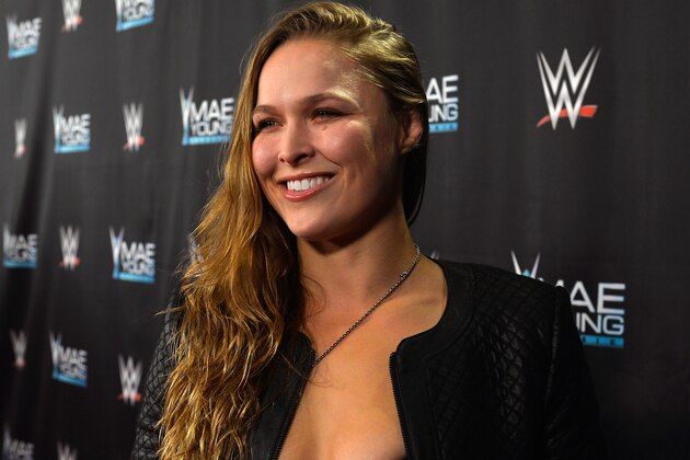 LAS VEGAS, NV - SEPTEMBER 12:  MMA fighter Ronda Rousey appears on the red carpet of the WWE Mae Young Classic on September 12, 2017 in Las Vegas, Nevada.  (Photo by Bryan Steffy/Getty Images for WWE)