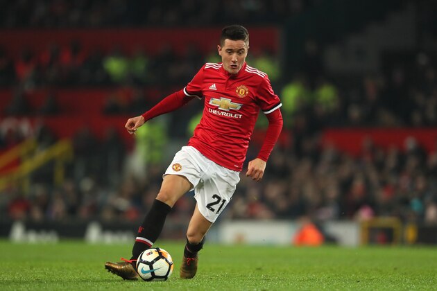 MANCHESTER, ENGLAND - JANUARY 05: Ander Herrera of Manchester United in action during the Emirates FA Cup Third Round match between Manchester United and Derby County at Old Trafford on January 5, 2018 in Manchester, England.  (Photo by Matthew Ashton - AMA/Getty Images)