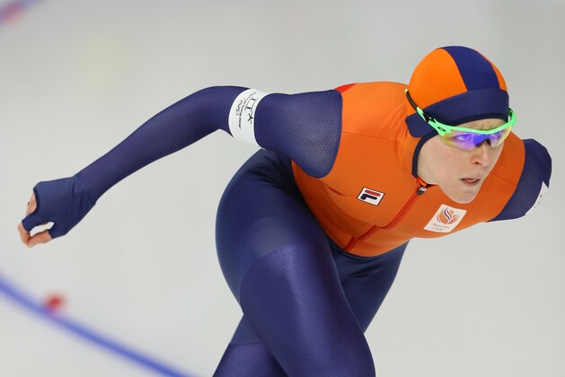 GANGNEUNG, SOUTH KOREA - FEBRUARY 14:  Jorien Ter Mors of the Netherlands competes during the Ladies' 1000m Speed Skating on day five of the PyeongChang 2018 Winter Olympics at Gangneung Oval on February 14, 2018 in Gangneung, South Korea.  (Photo by Jamie Squire/Getty Images)
