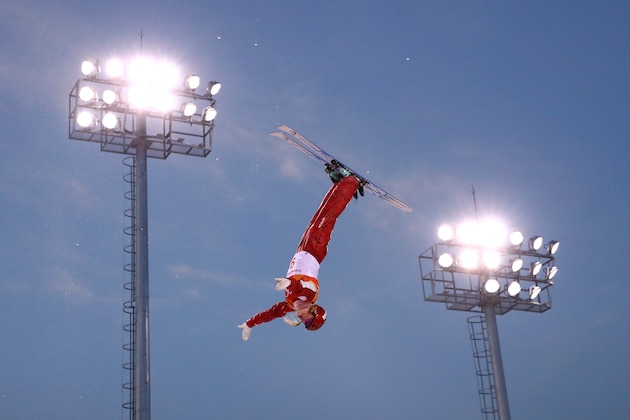 PYEONGCHANG-GUN, SOUTH KOREA - FEBRUARY 10:  Alexandra Orlova of Olympic Athletes from Russia performs an aerial during Freestyle Skiing Ladies' Aerials training on day one of the PyeongChang 2018 Winter Olympic Games at Phoenix Snow Park on February 10, 2018 in Pyeongchang-gun, South Korea.  (Photo by Cameron Spencer/Getty Images)