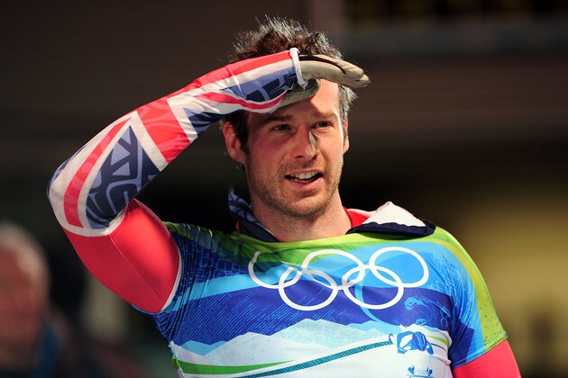 WHISTLER, BC - FEBRUARY 19:  Adam Pengilly of Great Britain and Northern Ireland looks on after he completed his run in the men's skeleton fourth heat on day 8 of the 2010 Vancouver Winter Olympics at the Whistler Sliding Centre on February 19, 2010 in Whistler, Canada.  (Photo by Shaun Botterill/Getty Images)