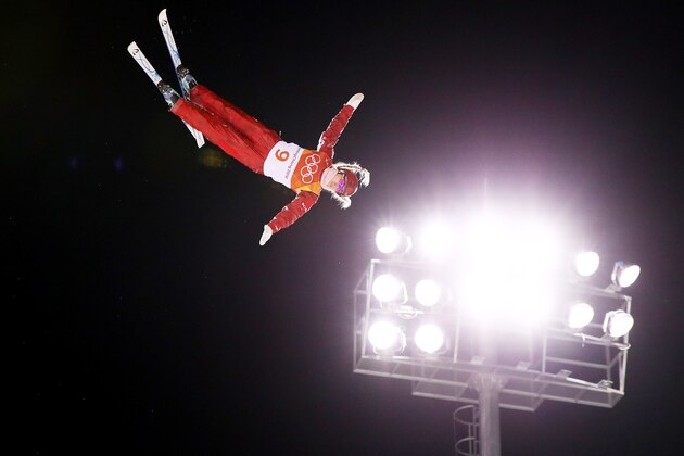 PYEONGCHANG-GUN, SOUTH KOREA - FEBRUARY 15:  Alexandra Orlova of Olympic Athlete from Russia competes during the Freestyle Skiing Ladies' Aerials Qualification on day six of the PyeongChang 2018 Winter Olympic Games at Phoenix Snow Park on February 15, 2018 in Pyeongchang-gun, South Korea.  (Photo by Cameron Spencer/Getty Images)