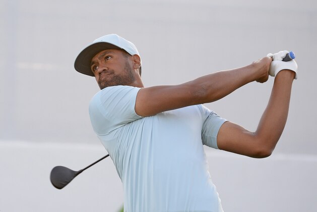 SCOTTSDALE, AZ - FEBRUARY 02:  Tony Finau watches his tee shot on the 17th hole during the second round of the Waste Management Phoenix Open at TPC Scottsdale on February 2, 2018 in Scottsdale, Arizona.  (Photo by Robert Laberge/Getty Images)