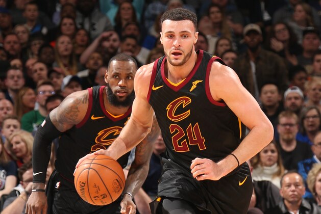 OKLAHOMA CITY, OK - FEBRUARY 13:  Larry Nance Jr. #24 of the Cleveland Cavaliers handles the ball against the Cleveland Cavaliers on February 13, 2018 at Chesapeake Energy Arena in Oklahoma City, Oklahoma. NOTE TO USER: User expressly acknowledges and agrees that, by downloading and or using this photograph, User is consenting to the terms and conditions of the Getty Images License Agreement. Mandatory Copyright Notice: Copyright 2018 NBAE (Photo by Layne Murdoch/NBAE via Getty Images)