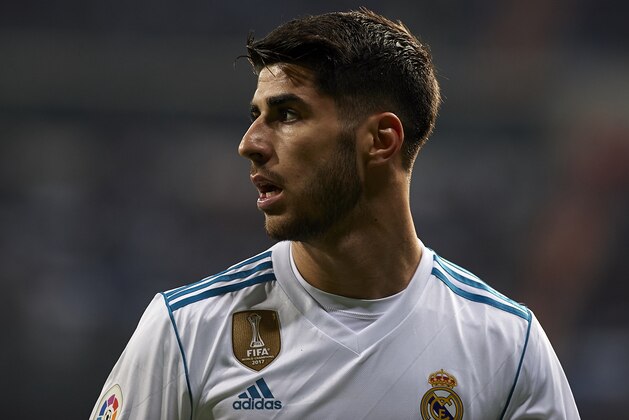 MADRID, SPAIN - JANUARY 24:  Marco Asensio of Real Madrid looks on during the Spanish Copa del Rey Quarter Final Second Leg match between Real Madrid and Leganes at Bernabeu on January 24, 2018 in Madrid, Spain.  (Photo by Quality Sport Images/Getty Images)