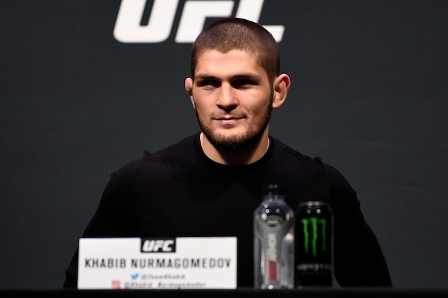 BOSTON, MA - JANUARY 19: Khabib Nurmagomedov interacts with fans and media during the UFC press conference at TD Garden on January 19, 2018 in Boston, Massachusetts. (Photo by Jeff Bottari/Zuffa LLC/Zuffa LLC via Getty Images) BOSTON, MA - JANUARY 19: Khabib Nurmagomedov interacts with fans and media during the UFC press conference at TD Garden on January 19, 2018 in Boston, Massachusetts. (Photo by Jeff Bottari/Zuffa LLC/Zuffa LLC via Getty Images)