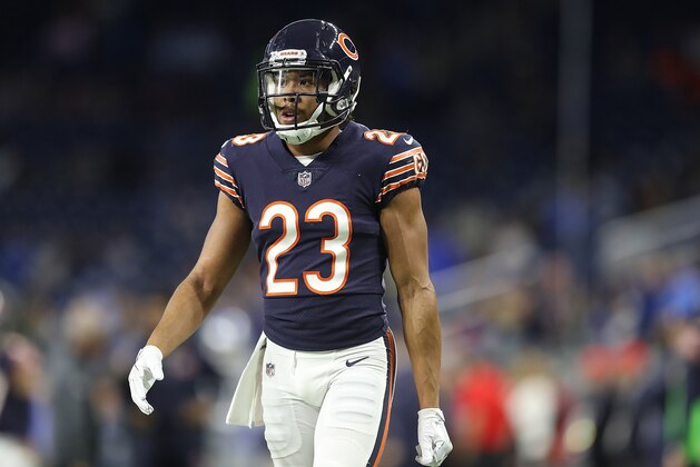 DETROIT, MI - DECEMBER 16: Kyle Fuller #23 of the Chicago Bears warms up prior to the start of the game against the Detroit Lions at Ford Field on December 16, 2017 in Detroit, Michigan. Detroit defeated Chicago 20-10. (Photo by Leon Halip/Getty Images)