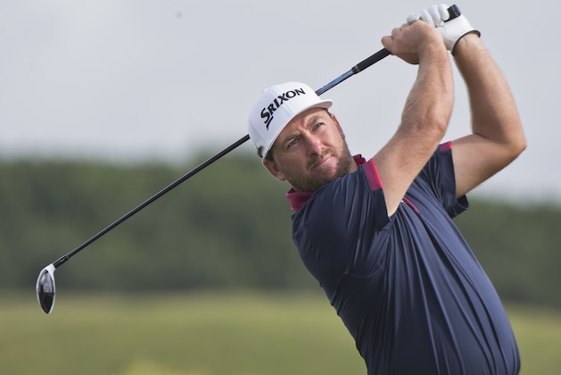 Graeme Mcdowell of Ireland tees off during the first day of the French Open Golf tournament at Paris National course in Guyancourt, west of Paris, France, Thursday, June 29, 2017. (AP Photo/Michel Euler)