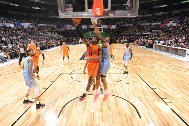 LOS ANGELES, CA - FEBRUARY 16: Buddy Hield #24 of the World Team shoots the ball against the USA team during the Mountain Dew Kickstart Rising Stars Game during All-Star Friday Night as part of 2018 NBA All-Star Weekend at the STAPLES Center on February 16, 2018 in Los Angeles, California. NOTE TO USER: User expressly acknowledges and agrees that, by downloading and/or using this photograph, user is consenting to the terms and conditions of the Getty Images License Agreement. Mandatory Copyright Notice: Copyright 2018 NBAE (Photo by Andrew D. Bernstein/NBAE via Getty Images)