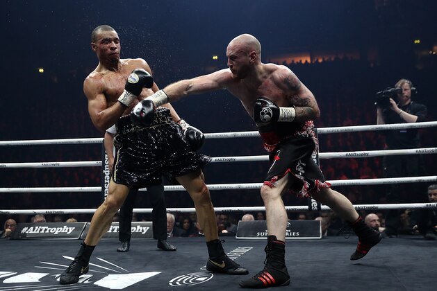 MANCHESTER, ENGLAND - FEBRUARY 17:  George Groves of England lands a punch on Chris Eubank JR of England during their WBSS Super Middleweight bout at the Manchester Arena on February 17, 2018 in Manchester, England.  (Photo by Mark Robinson/Getty Images)
