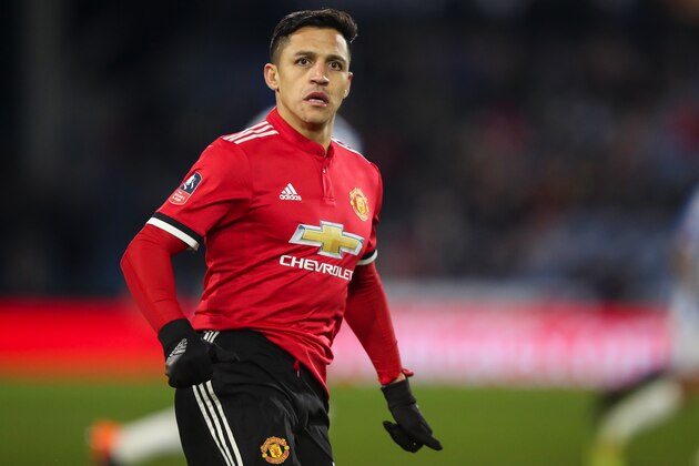 HUDDERSFIELD, ENGLAND - FEBRUARY 17: Alexis Sanchez of Manchester United during the Emirates FA Cup Fifth Round match at The John Smiths Stadium on February 17, 2018 in Huddersfield, United Kingdom. (Photo by Robbie Jay Barratt - AMA/Getty Images)