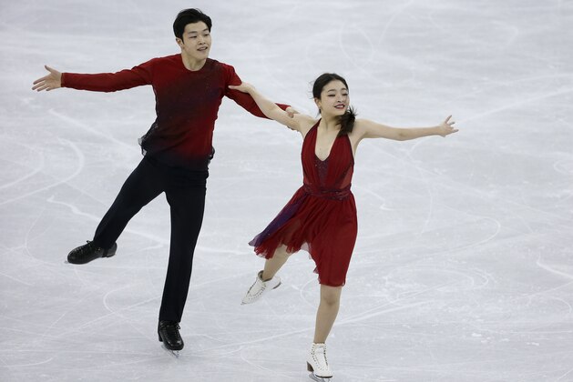 GANGNEUNG, SOUTH KOREA - FEBRUARY 12: Maia Shibutani and Alex Shibutani of USA compete in the Ice Dance Free Dance during the Figure Skating Team Event on day three of the PyeongChang 2018 Winter Olympic Games at Gangneung Ice Arena on February 12, 2018 in Gangneung, South Korea. (Photo by Jean Catuffe/Getty Images)