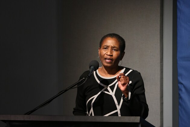 MEMPHIS, TN - JANUARY 14:  Michele Roberts participates in MLK Sports Legacy Award and a tour of the National Civil Rights Museum on January 14, 2018 at the National Civil Rights Museum at the Lorraine Motel in Memphis, Tennessee. NOTE TO USER: User expressly acknowledges and agrees that, by downloading and or using this photograph, User is consenting to the terms and conditions of the Getty Images License Agreement. Mandatory Copyright Notice: Copyright 2018 NBAE (Photo by Joe Murphy/NBAE via Getty Images)
