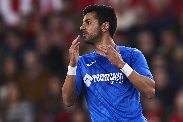 SEVILLE, SPAIN - JANUARY 28:  Angel Luis Rodriguez of Getafe CF reacts during the La Liga match between Sevilla and Getafe at Estadio Ramon Sanchez Pizjuan on January 28, 2018 in Seville, Spain.  (Photo by Aitor Alcalde/Getty Images)