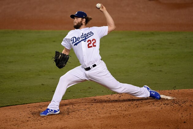 LOS ANGELES, CA - NOVEMBER 01:  Clayton Kershaw #22 of the Los Angeles Dodgers throws a pitch during the third inning against the Houston Astros in game seven of the 2017 World Series at Dodger Stadium on November 1, 2017 in Los Angeles, California.  (Photo by Kevork Djansezian/Getty Images)