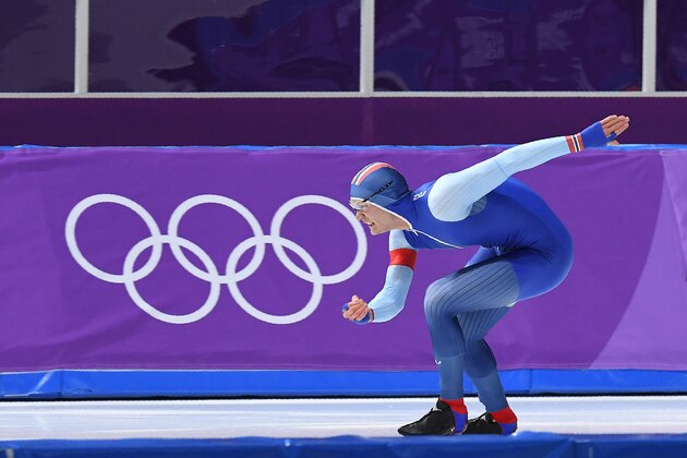 Norway's Haavard Lorentzen competes in the men's 500m speed skating event during the Pyeongchang 2018 Winter Olympic Games at the Gangneung Oval in Gangneung on February 19, 2018. / AFP PHOTO / Mladen ANTONOV        (Photo credit should read MLADEN ANTONOV/AFP/Getty Images)