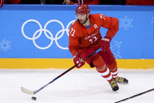 GANGNEUNG, SOUTH KOREA - FEBRUARY 17:  Ilya Kovalchuk of OAR during the Men's Ice Hockey Preliminary Round between USA and Olympic Athletes from Russia at Gangneung Hockey Centre on February 17, 2018 in Gangneung, South Korea. (Photo by Jean Catuffe/Getty Images)