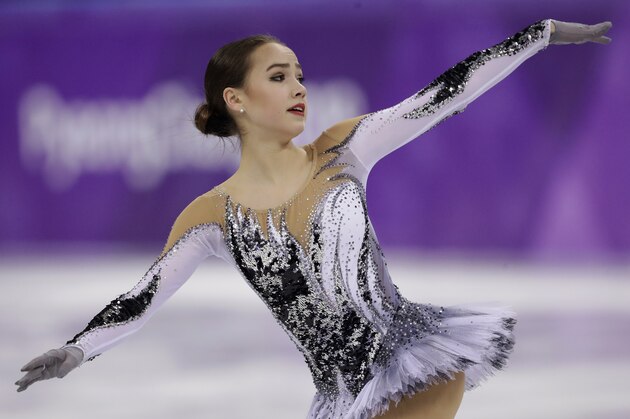 Alina Zagitova of the Olympic Athletes of Russia performs during the women's short program figure skating in the Gangneung Ice Arena at the 2018 Winter Olympics in Gangneung, South Korea, Wednesday, Feb. 21, 2018. (AP Photo/Bernat Armangue)