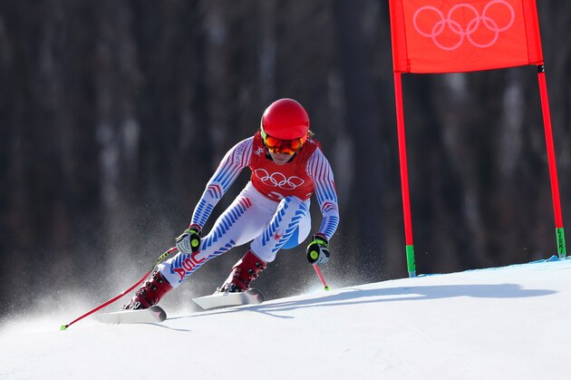 PYEONGCHANG-GUN, SOUTH KOREA - FEBRUARY 20: Mikaela Shiffrin of the United States makes a run during the Ladies' Downhill Alpine Skiing training on day eleven of the PyeongChang 2018 Winter Olympic Games at Jeongseon Alpine Centre on February 20, 2018 in Pyeongchang-gun, South Korea. (Photo by Tom Pennington/Getty Images) PYEONGCHANG-GUN, SOUTH KOREA - FEBRUARY 20: Mikaela Shiffrin of the United States makes a run during the Ladies' Downhill Alpine Skiing training on day eleven of the PyeongChang 2018 Winter Olympic Games at Jeongseon Alpine Centre on February 20, 2018 in Pyeongchang-gun, South Korea. (Photo by Tom Pennington/Getty Images)