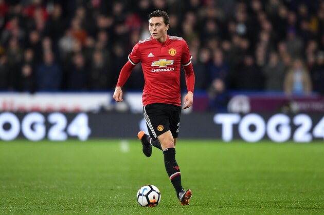 HUDDERSFIELD, ENGLAND - FEBRUARY 17:  Victor Lindelof of Manchester United during the The Emirates FA Cup Fifth Round match between Huddersfield Town and Manchester United on February 17, 2018 in Huddersfield, United Kingdom.  (Photo by Gareth Copley/Getty Images)