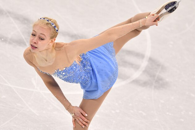 USA's Bradie Tennell competes in the women's single skating free skating of the figure skating event during the Pyeongchang 2018 Winter Olympic Games at the Gangneung Ice Arena in Gangneung on February 23, 2018. / AFP PHOTO / Mladen ANTONOV        (Photo credit should read MLADEN ANTONOV/AFP/Getty Images)