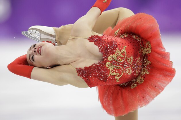 Alina Zagitova of the Olympic Athletes of Russia performs during the women's free figure skating final in the Gangneung Ice Arena at the 2018 Winter Olympics in Gangneung, South Korea, Friday, Feb. 23, 2018. (AP Photo/Bernat Armangue)