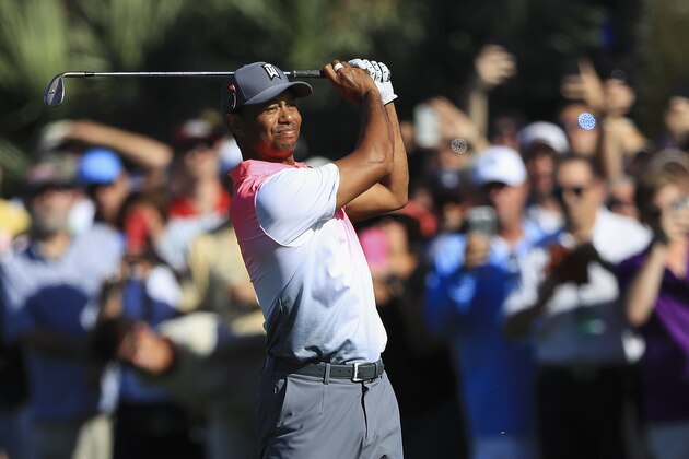 PALM BEACH GARDENS, FL - FEBRUARY 23: Tiger Woods plays a shot on the 10th fairway during the second round of the Honda Classic at PGA National Resort and Spa on February 23, 2018 in Palm Beach Gardens, Florida. (Photo by Sam Greenwood/Getty Images)