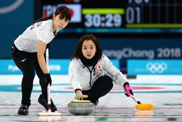 GANGNEUNG, SOUTH KOREA - FEBRUARY 24: Satsuki Fujisawa of Japan delivers a stone during the Curling Womens' bronze Medal match between Great Britain and Japan on day fifteen of the PyeongChang 2018 Winter Olympic Games at Gangneung Curling Centre on February 24, 2018 in Gangneung, South Korea. (Photo by Dean Mouhtaropoulos/Getty Images) GANGNEUNG, SOUTH KOREA - FEBRUARY 24: Satsuki Fujisawa of Japan delivers a stone during the Curling Womens' bronze Medal match between Great Britain and Japan on day fifteen of the PyeongChang 2018 Winter Olympic Games at Gangneung Curling Centre on February 24, 2018 in Gangneung, South Korea. (Photo by Dean Mouhtaropoulos/Getty Images)