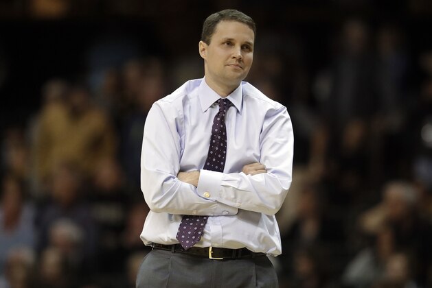 LSU head coach Will Wade watches from the sideline in the second half of an NCAA college basketball game against Vanderbilt Saturday, Jan. 20, 2018, in Nashville, Tenn. (AP Photo/Mark Humphrey)