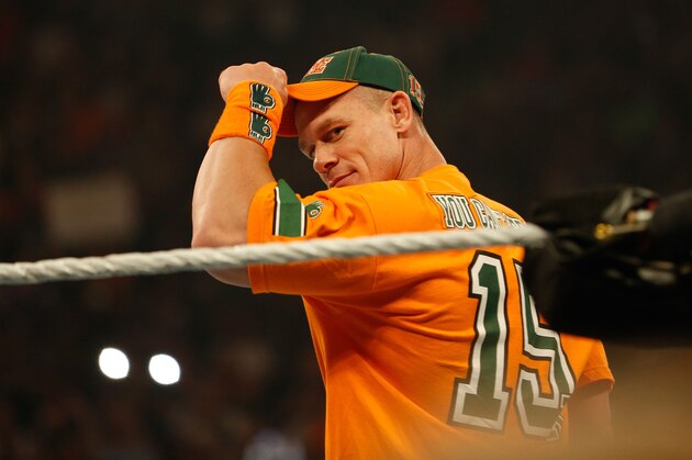 NEW YORK, NY - AUGUST 23:  John Cena enters the ring at the WWE SummerSlam 2015 at Barclays Center of Brooklyn on August 23, 2015 in New York City.  (Photo by JP Yim/Getty Images)