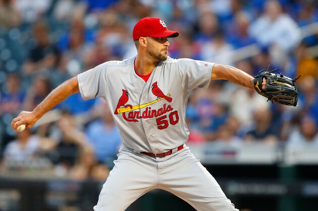 NEW YORK, NY - JULY 17:  Adam Wainwright #50 of the St. Louis Cardinals in action against the New York Mets at Citi Field on July 17, 2017 in the Flushing neighborhood of the Queens borough of New York City. The Cardinals defeated the Mets 6-3.  (Photo by Jim McIsaac/Getty Images)