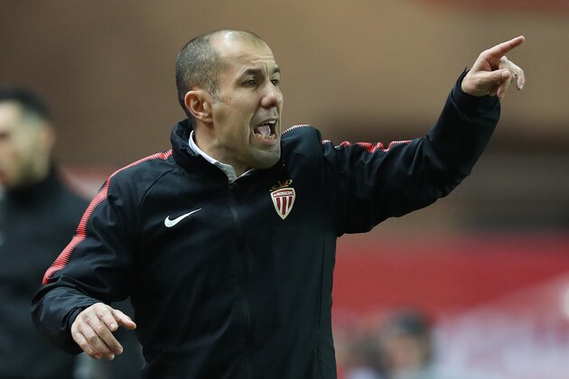 Monaco's Portuguese coach Leonardo Jardim reacts during the French L1 football match Monaco vs Dijon on February 16, 2018 at the 'Louis II Stadium' in Monaco.  / AFP PHOTO / VALERY HACHE        (Photo credit should read VALERY HACHE/AFP/Getty Images)