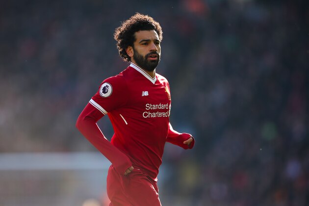 LIVERPOOL, ENGLAND - FEBRUARY 24: Mohamed Salah of Liverpool during the Premier League match between Liverpool and West Ham United at Anfield on February 24, 2018 in Liverpool, England. (Photo by Robbie Jay Barratt - AMA/Getty Images)
