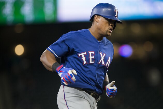 SEATTLE, WA - SEPTEMBER 21:  Designated hitter Adrian Beltre #29 of the Texas Rangers rounds the bases after hitting a solo home run against the Seattle Mariners at Safeco Field on September 21, 2017 in Seattle, Washington. (Photo by Lindsey Wasson/Getty Images)