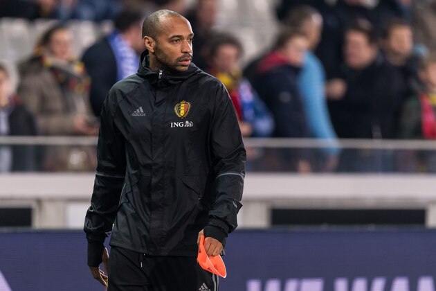 assistent trainer Thierry Henry of Belgium during the friendly match between Belgium and Japan on November 14, 2017 at the Jan Breydel stadium in Bruges, Belgium.(Photo by VI Images via Getty Images)