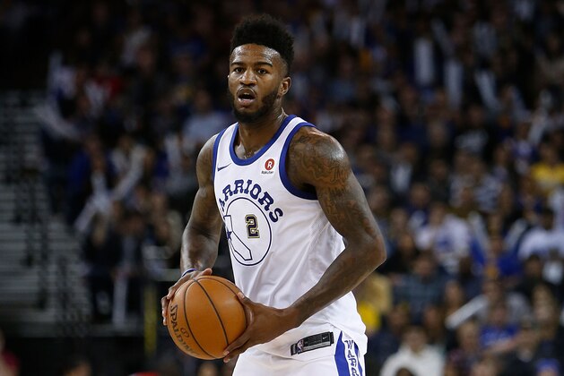 OAKLAND, CA - DECEMBER 29: Jordan Bell #2 of the Golden State Warriors in action against the Charlotte Hornets at ORACLE Arena on December 29, 2017 in Oakland, California. NOTE TO USER: User expressly acknowledges and agrees that, by downloading and or using this photograph, User is consenting to the terms and conditions of the Getty Images License Agreement. (Photo by Lachlan Cunningham/Getty Images)