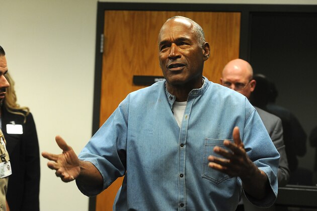 LOVELOCK, NV - JULY 20: O.J. Simpson attends a parole hearing at Lovelock Correctional Center July 20, 2017 in Lovelock, Nevada. Simpson is serving a nine to 33 year prison term for a 2007 armed robbery and kidnapping conviction. (Photo by Jason Bean-Pool/Getty Images)