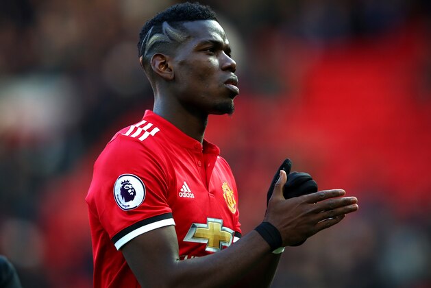MANCHESTER, ENGLAND - FEBRUARY 25:  Paul Pogba of Manchester United applauds fans after the Premier League match between Manchester United and Chelsea at Old Trafford on February 25, 2018 in Manchester, England.  (Photo by Clive Brunskill/Getty Images)