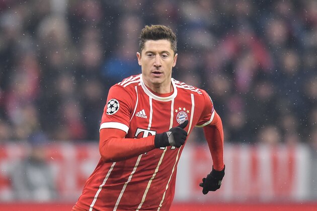 MUNICH, GERMANY - FEBRUARY 20: Robert Lewandowski of Bayern Muenchen during the UEFA Champions League Round of 16 First Leg match between Bayern Muenchen and Besiktas at Allianz Arena on February 20, 2018 in Munich, Germany. (Photo by PressFocus/MB Media/Getty Images)